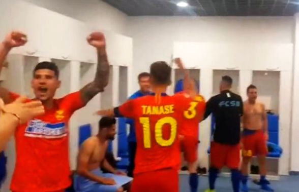 CRAIOVA - FCSB 0-1 // VIDEO Sărbătoare mare în vestiarul roș-albastru: „Forza Steaua, forza Steaua, hei, hei!”
