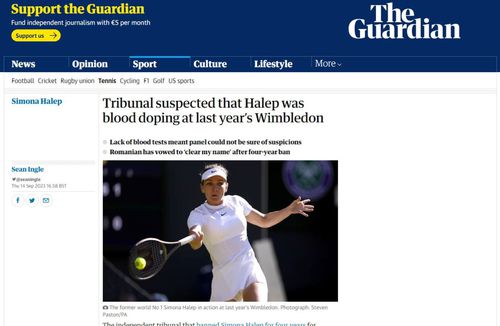 The Guardian scrie că Halep e suspectă de dopaj și la Wimbledon