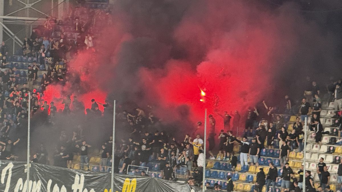 Scenografii FABULOASE la Petrolul - Dinamo! Reverență pentru trei boxeri uriași ai Ploieștiului + torțe și fumigene în peluza „câinilor”