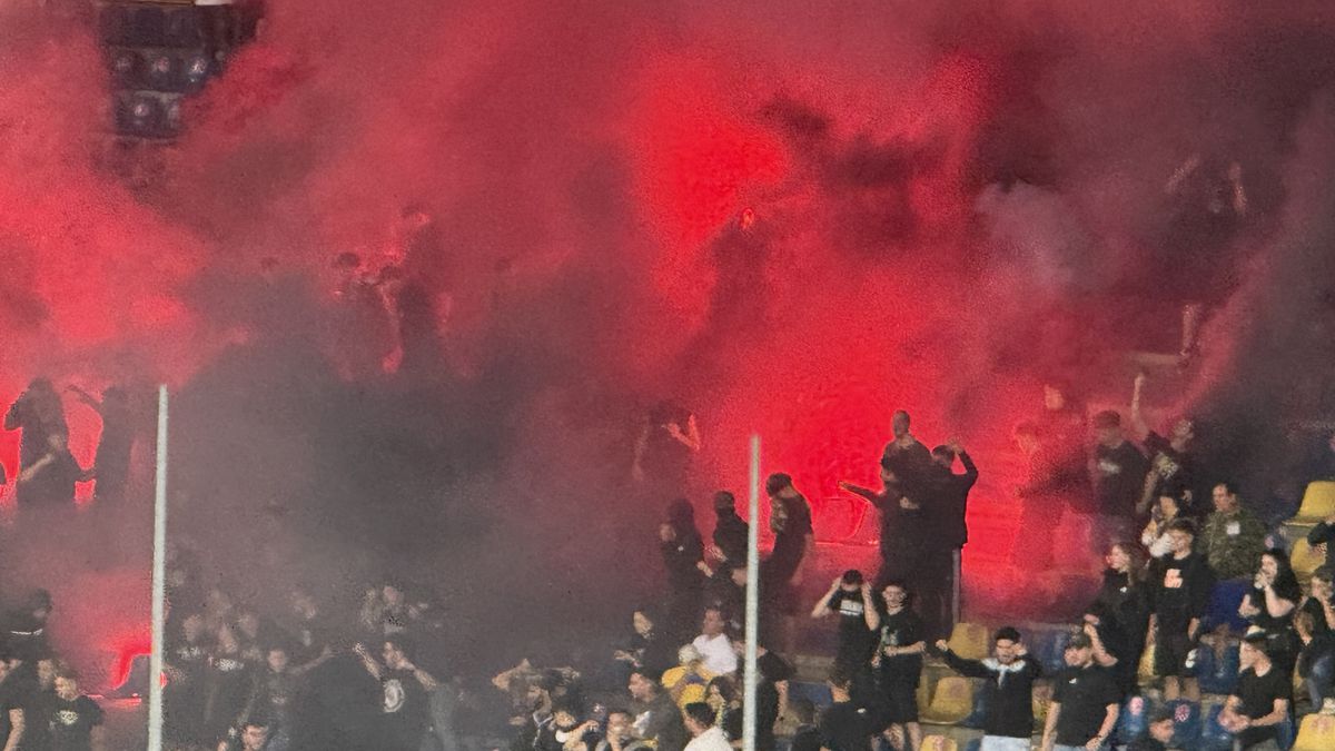 Scenografii FABULOASE la Petrolul - Dinamo! Reverență pentru trei boxeri uriași ai Ploieștiului + torțe și fumigene în peluza „câinilor”