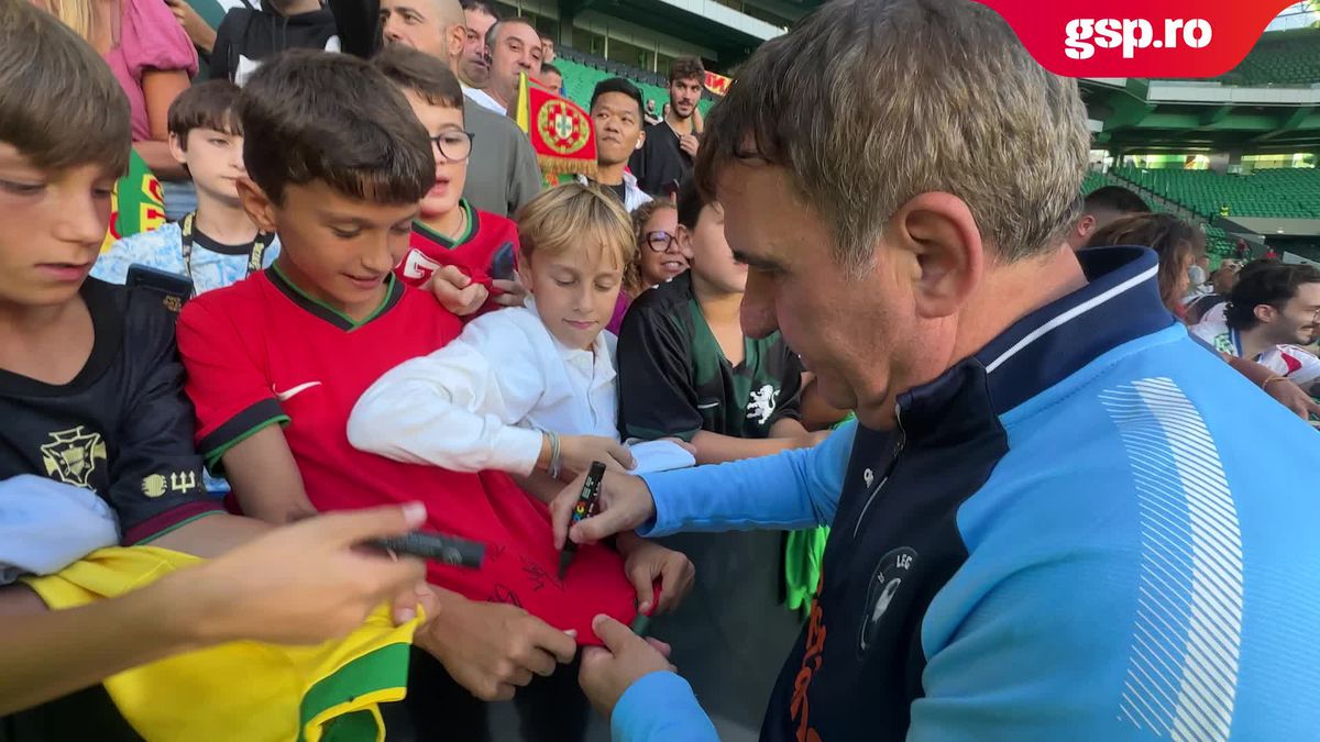 Imagini de senzație surprinse de GSP la Legends Charity Game: Gică Hagi, asaltat de fani la Lisabona » Reacție genială pe gazon: „E cam mare terenul ăsta”