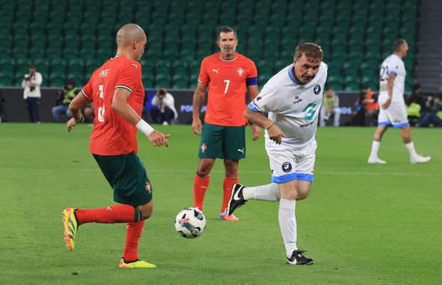 Lui Gică Hagi i-au rămas cei 3 de „T”: talent, tupeu și tenacitate » A bătut lovitura liberă în fața lui Del Piero, călcâie între Pepe și Figo! Toate fazele pe GSP