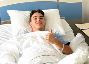 Fotbalistul accidentat grav în Rapid - Oțelul a fost operat » Prima imagine pe patul de spital