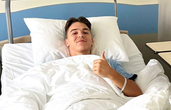 Fotbalistul accidentat grav în Rapid - Oțelul a fost operat » Prima imagine pe patul de spital