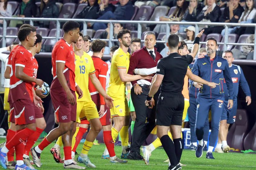 Daniel Pancu, criză de nervi în România U21 - Elveția U21, foto: Ionuț Iordache