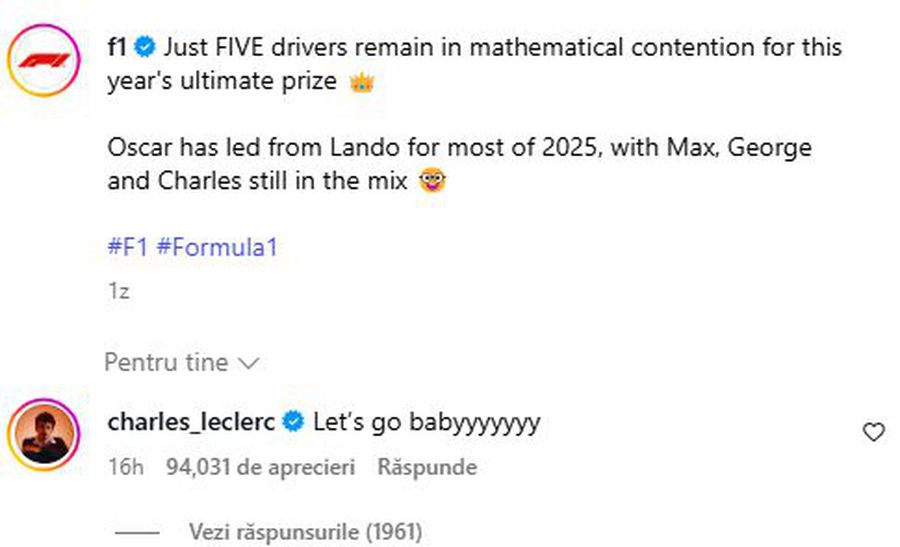 Haz de necaz » Cum a reacționat Charles Leclerc, când Formula 1 a anunțat că încă are șanse la titlu