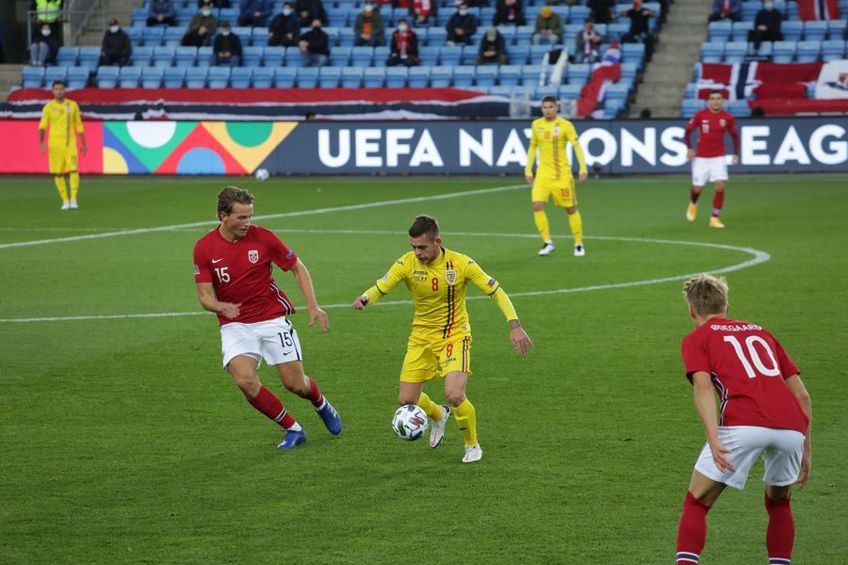 România - Norvegia, din Liga Națiunilor, programat azi, a fost anulat! Nordicii n-au putut pleca din Oslo din cauza coronavirusului, iar UEFA a stabilit că partida nu se va mai disputa. FOTO: Frf.ro