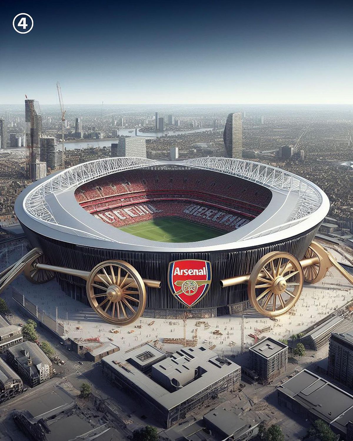 NEBUNIE! Cum ar arăta cele mai tari stadioane ale lumii create de Inteligența Artificială » Stadionul-vultur al celor de la Benfica e ULUITOR