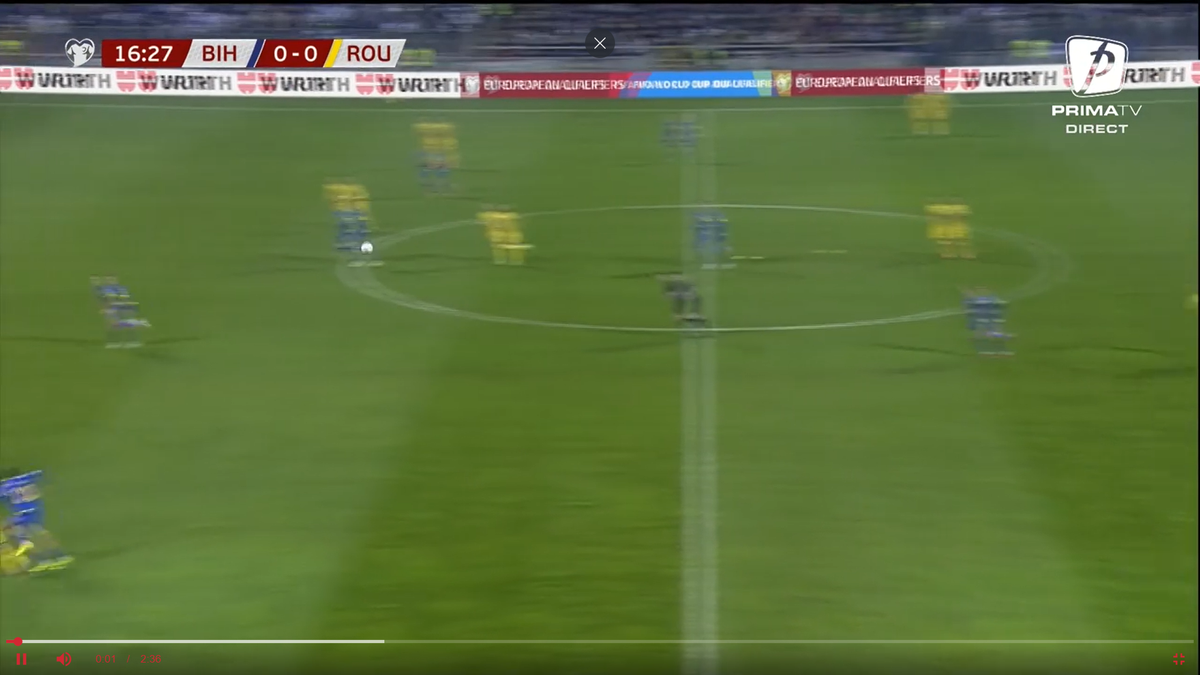 Gol fabulos marcat de România » Bîrligea i-a „curentat” pe bosniaci și a sărbătorit în stilul „Radu Petrescu”