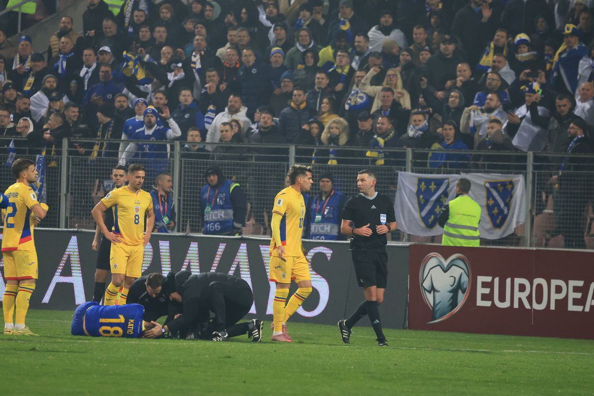 Fotbalistul faultat dur de Drăguș, reacție după Bosnia - România: „Alt meci, altă accidentare la cap”