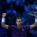 Felix Auger-Aliassime și bucuria sa de la fianlul meciului cu Alexander Zverev FOTO Guliver/GettyImages