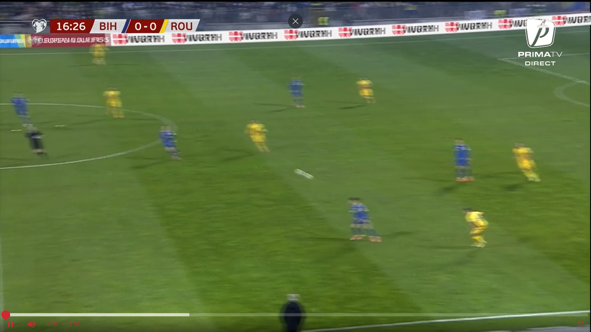 Gol fabulos marcat de România » Bîrligea i-a „curentat” pe bosniaci și a sărbătorit în stilul „Radu Petrescu”