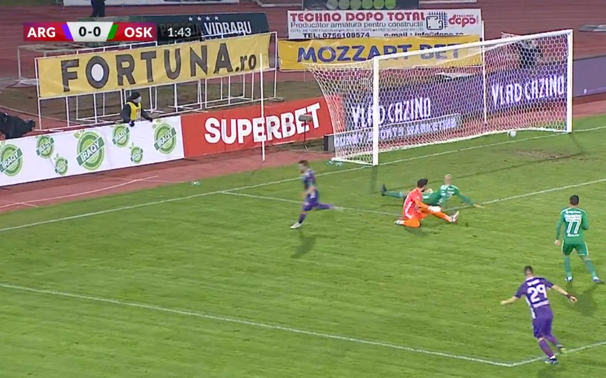 Ionuț Șerban, cel mai rapid gol al sezonului în Argeș - Sepsi