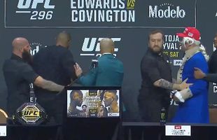 Gluma macabră a provocat HAOSUL la conferință » A aruncat cu bidonul în adversarul din main event-ul UFC!