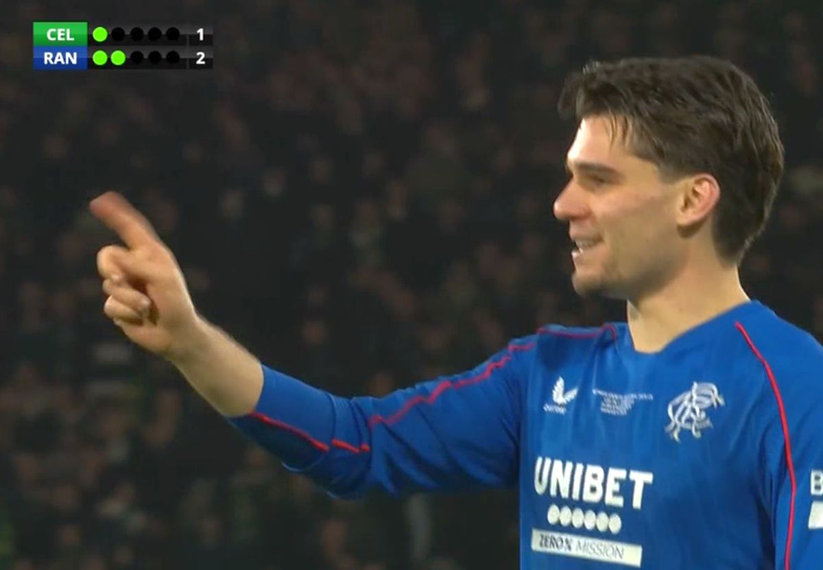 Celtic - Rangers, penalty-ul lui Ianis Hagi în finala Cupei Ligii Scoției