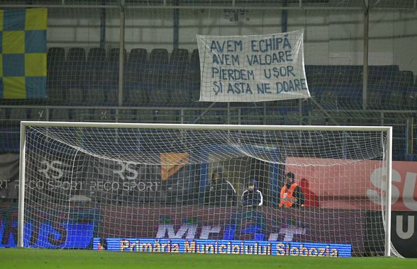 Haz de necaz! Banner-ul afișat în Slobozia - FCSB: „Avem echipă, avem valoare...”