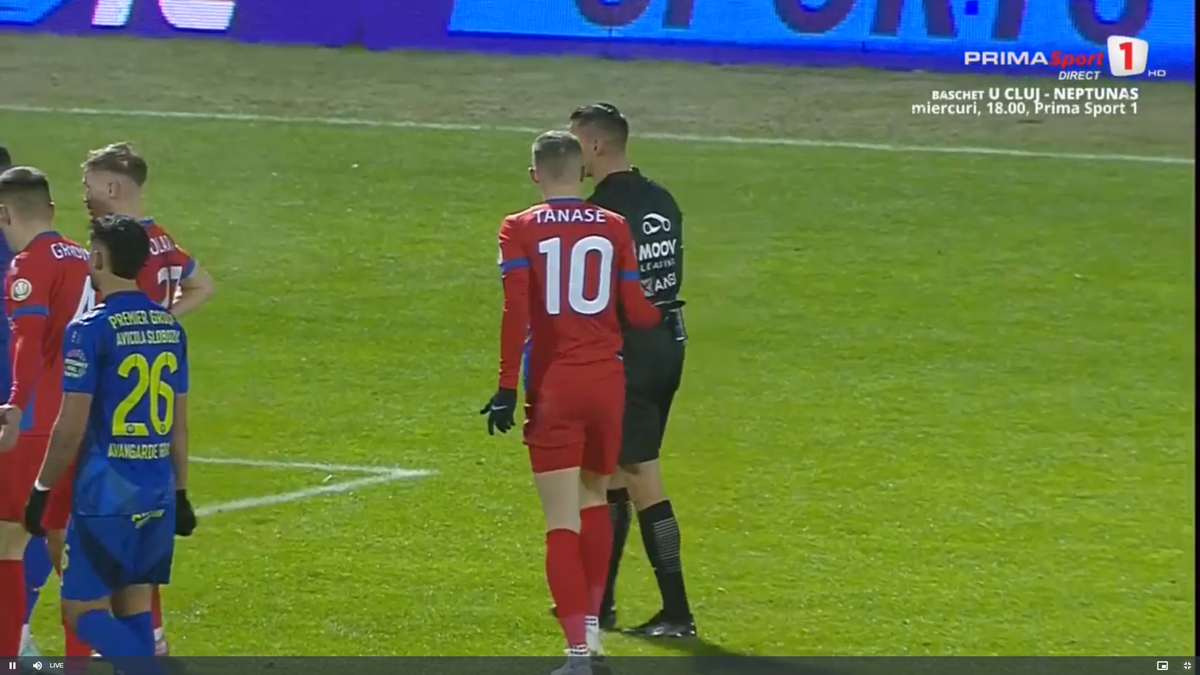 Amendă? Tănase a comis-o în Slobozia - FCSB » Răsturnare de situație după 5 minute