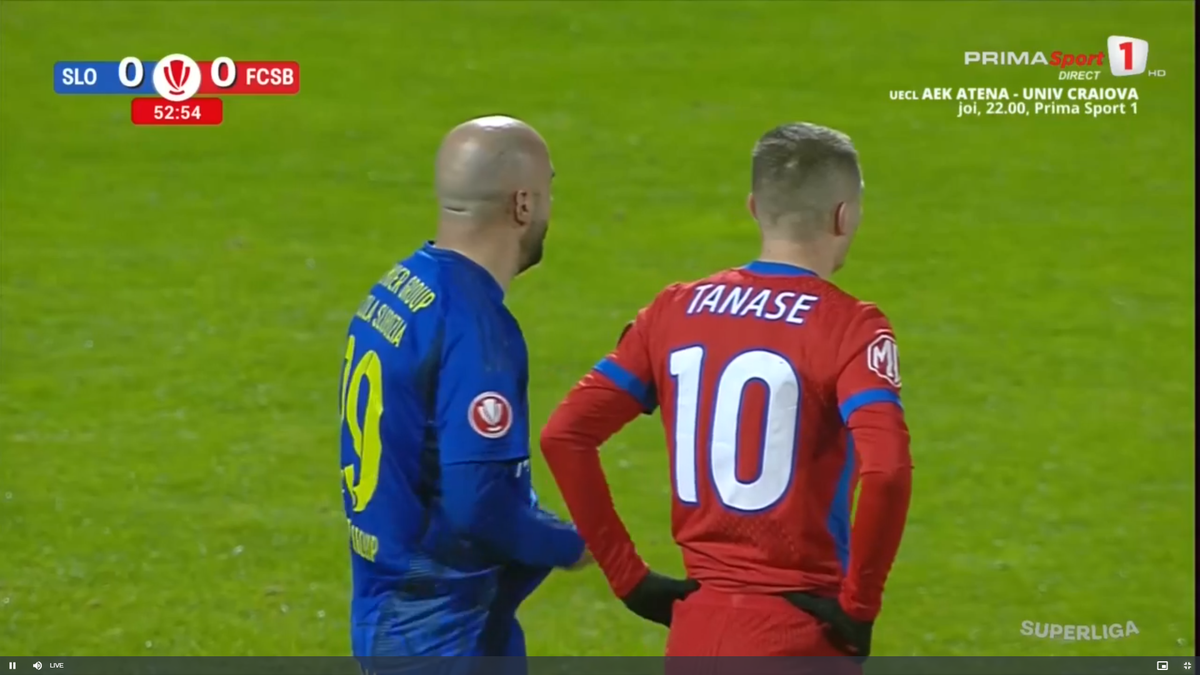 Amendă? Tănase a comis-o în Slobozia - FCSB » Răsturnare de situație după 5 minute