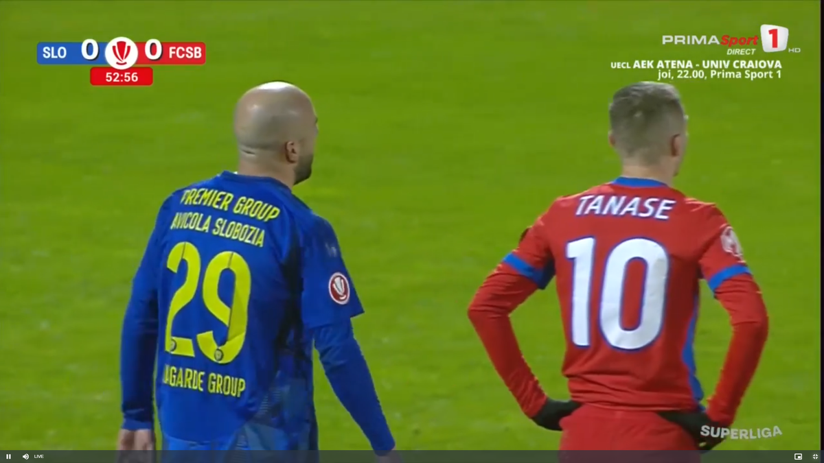 Amendă? Tănase a comis-o în Slobozia - FCSB » Răsturnare de situație după 5 minute