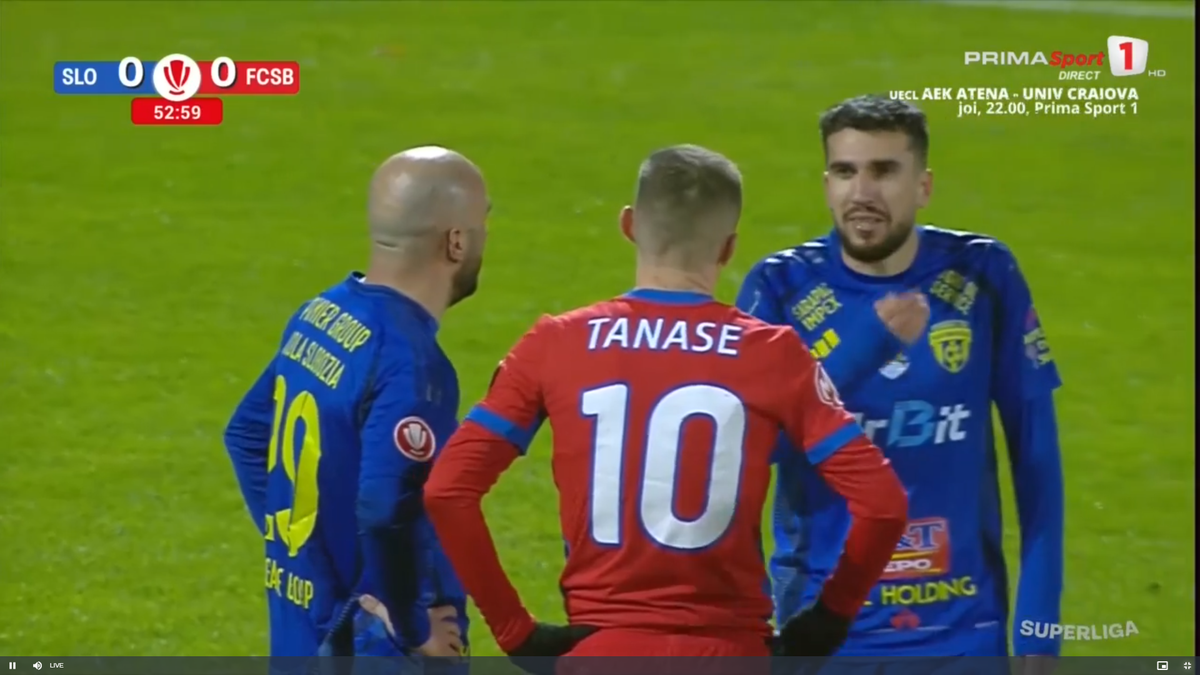 Amendă? Tănase a comis-o în Slobozia - FCSB » Răsturnare de situație după 5 minute