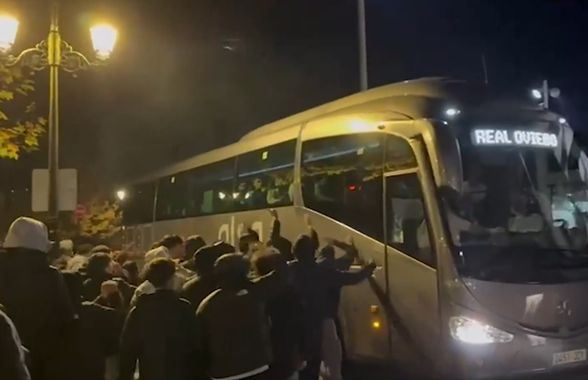 Horațiu Moldovan și colegii de la Oviedo, atacați cu furie la ieșirea din stadion » Poliția a intervenit urgent