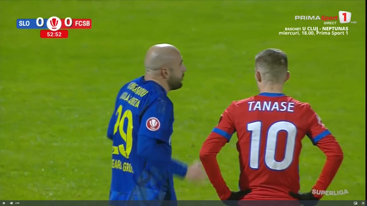 Amendă? Tănase a comis-o în Slobozia - FCSB » Răsturnare de situație după 5 minute