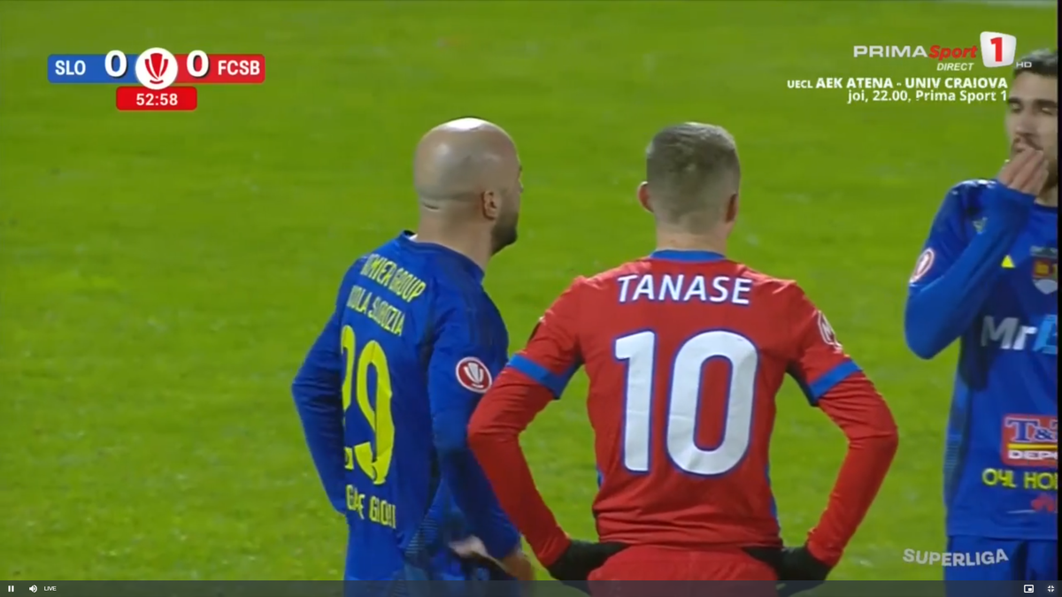 Amendă? Tănase a comis-o în Slobozia - FCSB » Răsturnare de situație după 5 minute