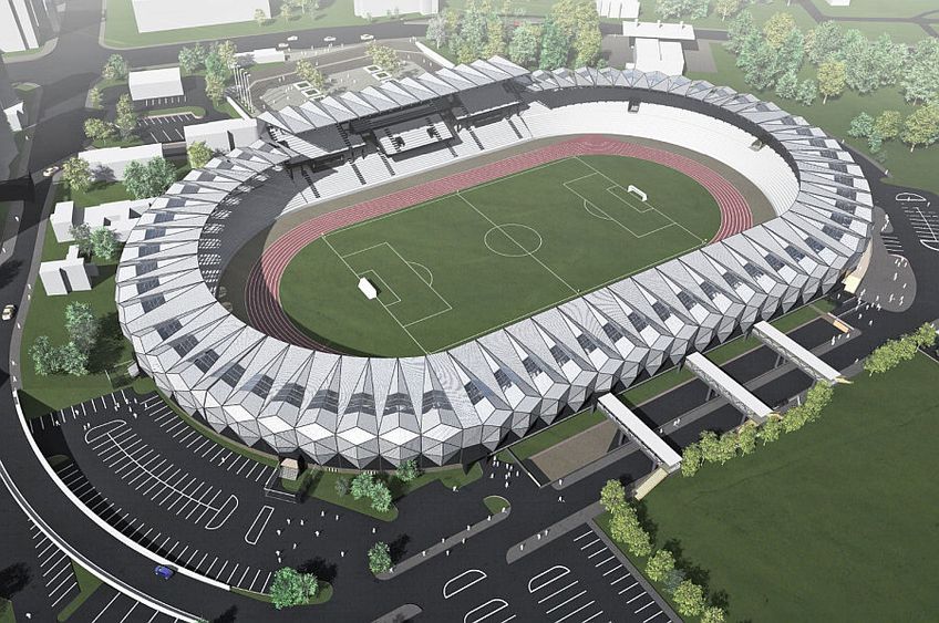 Așa arată proiecul din 2014 pentru stadionul din Bacău. Acesta ar putea fi utilizat pentru construirea noii arene
