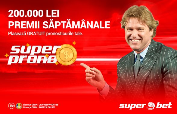 200.000 lei premii în concursul SuperProno! Începând cu Liverpool-Man United, premiile se dublează! Plasează gratuit pronosticurile tale!