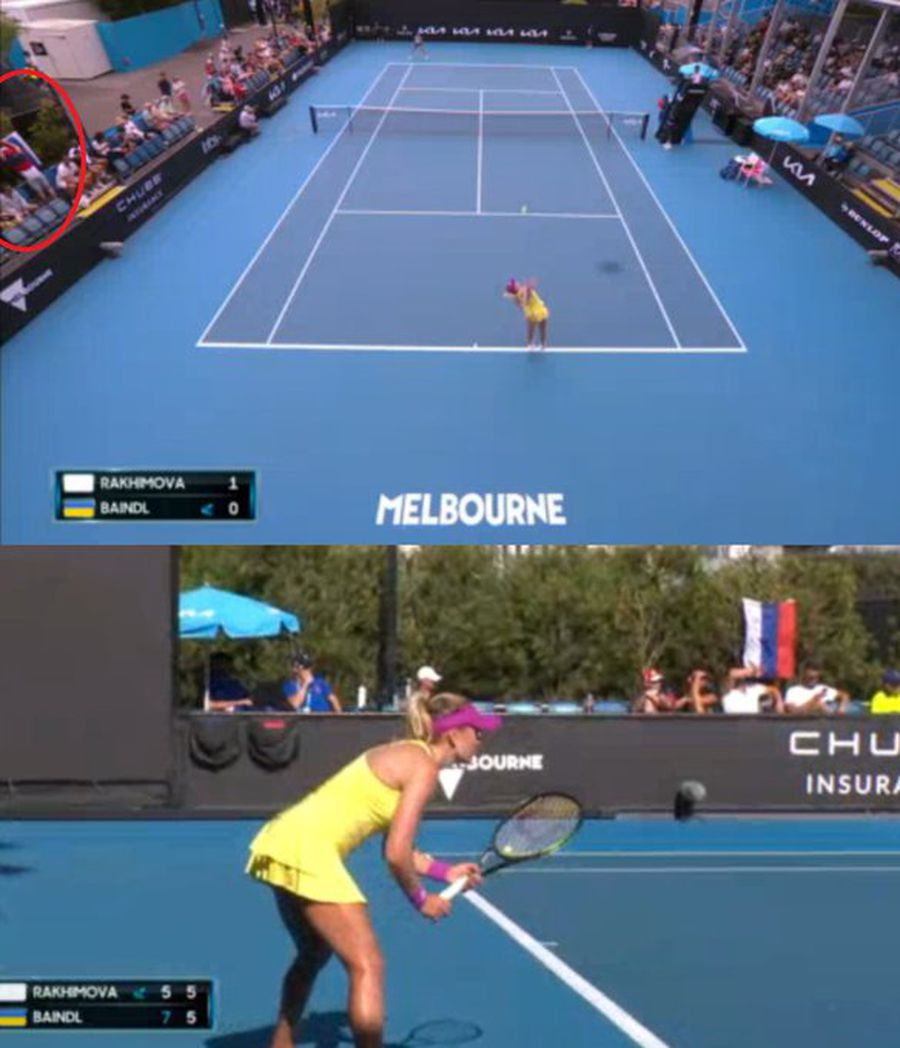 Scandal imens la Australian Open » Steagul Rusiei, în tribune la meciul dintre ucraineanca Baindl și rusoaica Rakhimova: „Trebuie să impuneți imediat asta!”