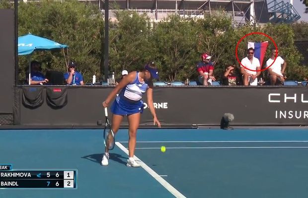 Scandal imens la Australian Open » Steagul Rusiei, în tribune la meciul dintre ucraineanca Baindl și rusoaica Rakhimova: „Trebuie să impuneți imediat asta!”