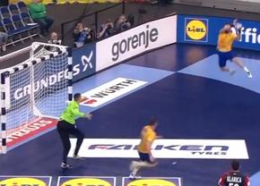 „Aeriană” senzațională reușită de Ionuț Nistor în România - Croația » Cel mai frumos gol al „tricolorilor” la CE de handbal masculin