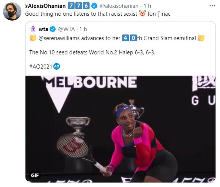UPDATE Soțul Serenei Williams, mesaj incredibil pentru Ion Țiriac după eliminarea Simonei Halep de la Australian Open! Ce a mai postat