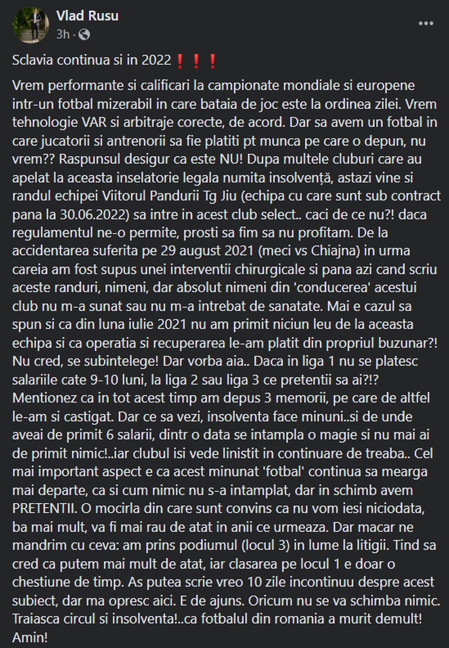 „E sclavie!” » Fostul atacant de la FCSB și Farul își strigă durerea: „M-am accidentat grav, clubul m-a abandonat, nu m-a plătit din iulie 2021, iar acum a intrat în insolvență”