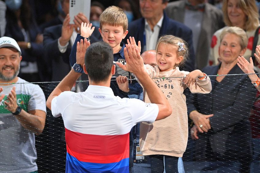 Novak Djokovic, alături de Stefan și Tara, cei doi copii ai săi / Sursă foto: Guliver/Getty Images