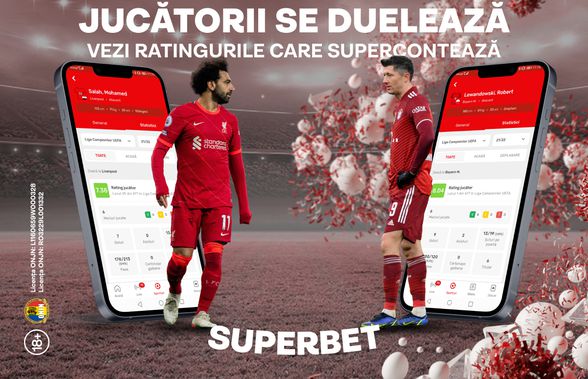 Ratingul SuperJucătorilor în exclusivitate la Superbet. Azi te superajută în duelurile Lewa-Salah și Dzeko vs Jota