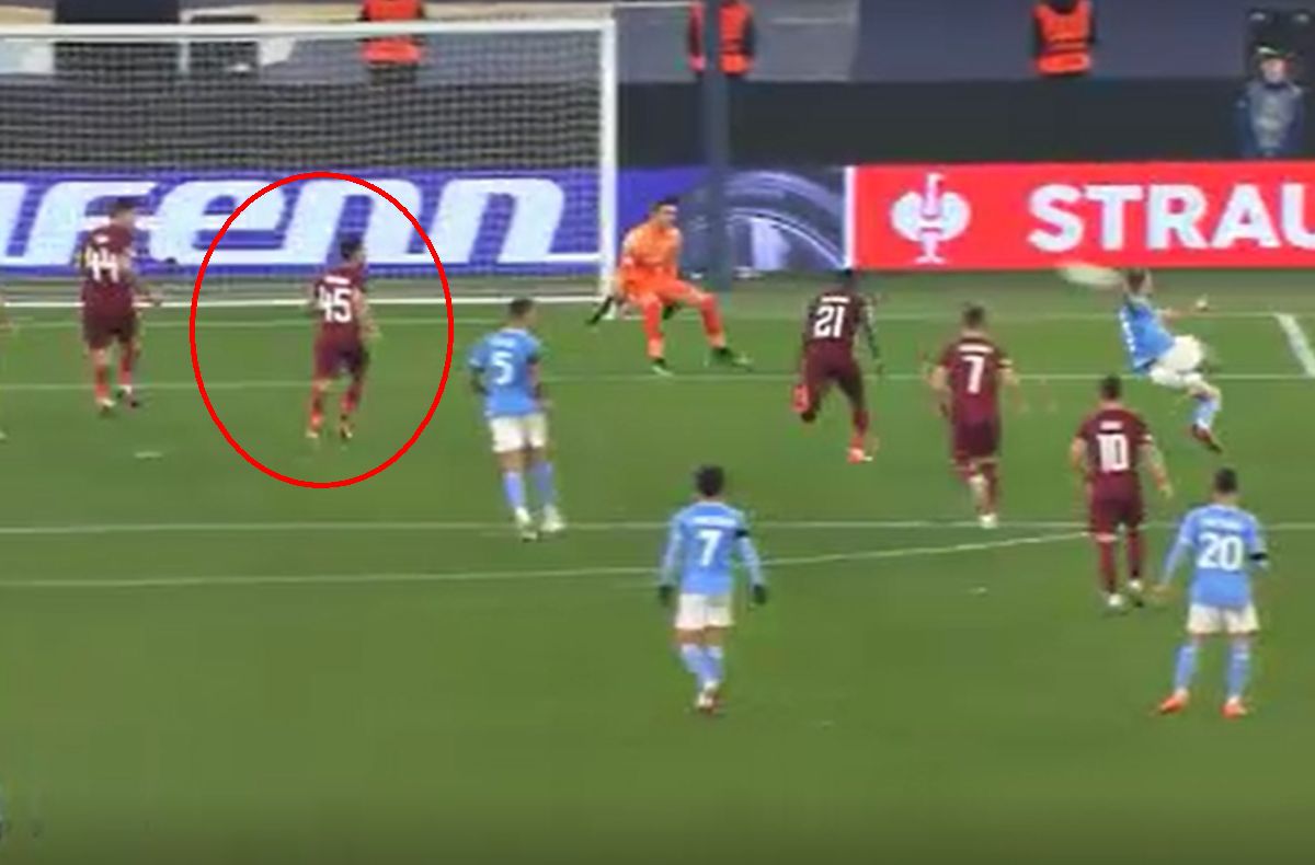 CFR Cluj, gol primit din fază fixă contra lui Lazio / FOTO: Capturi @Pro Arena