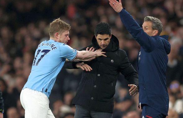 Incident la derby-ul Arsenal - Manchester City, cu Kevin De Bruyne în prim-plan » „Tunarii” nu l-au iertat