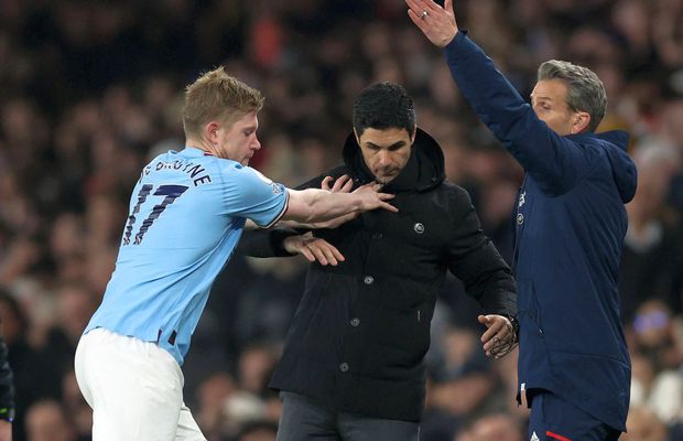 Incident la derby-ul Arsenal - Manchester City, cu Kevin De Bruyne în prim-plan » „Tunarii” nu l-au iertat