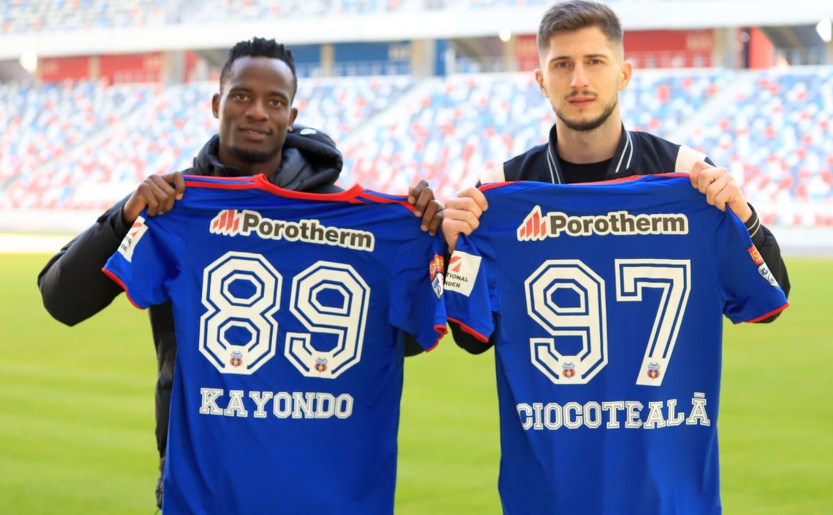 Steaua i-a transferat pe Cosmin Ciocoteală și Mahadi Mahrez Kayondo: imagini de la prezentare
