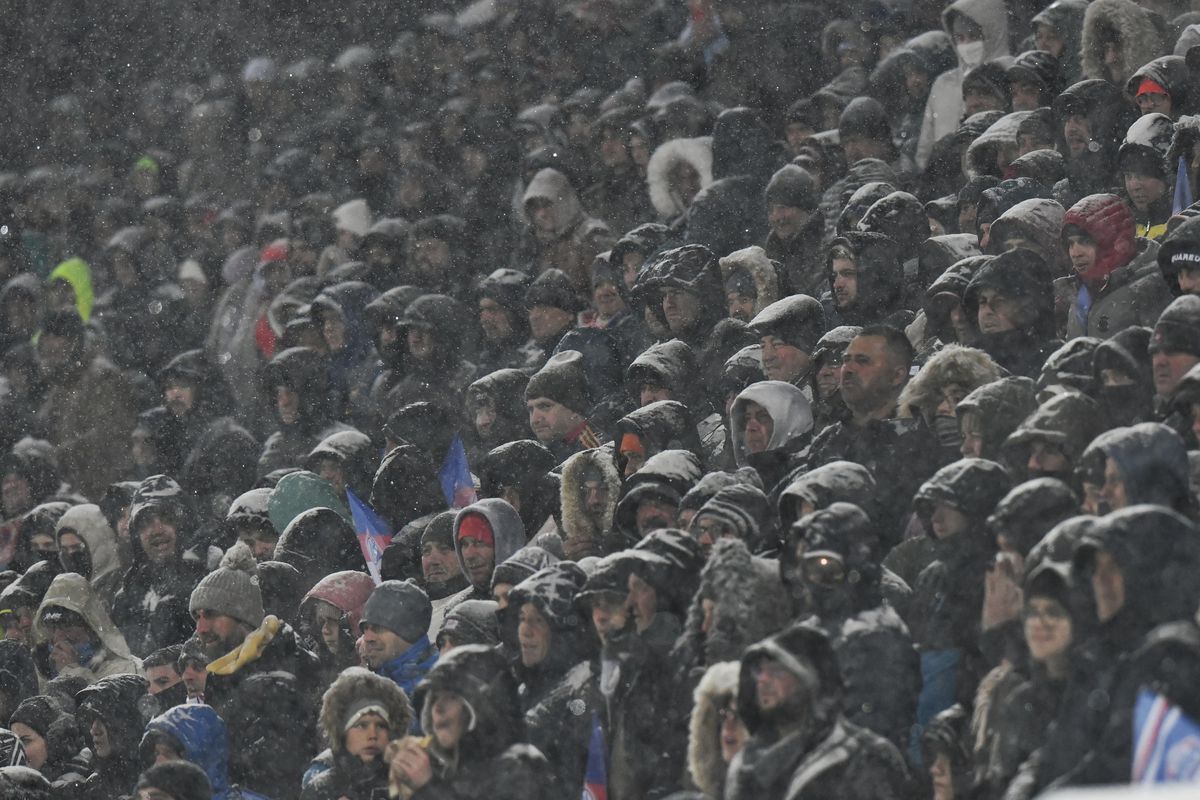 Gloria Buzău - FCSB, disputat pe ninsoare, foto: Cristi Preda / GSP // 16.02.2025