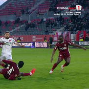 Penalty ratat în Hermannstadt - CFR Cluj. Foto: captură Prima Sport 1