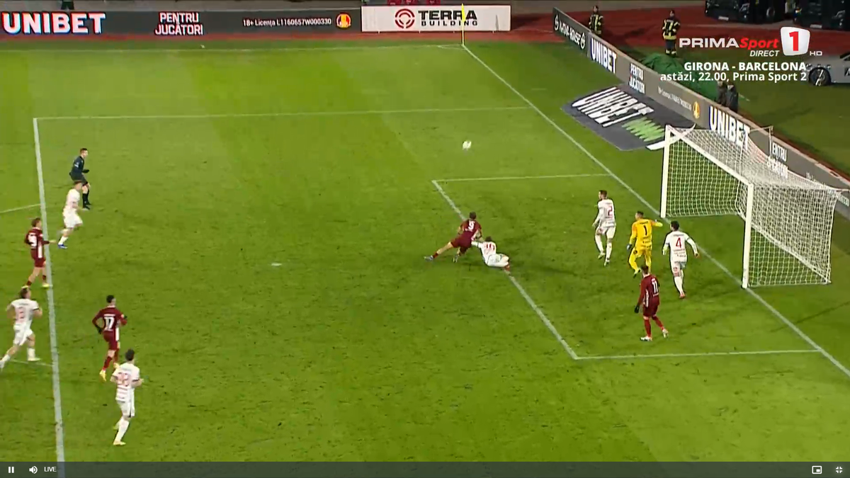 CFR Cluj a cerut penalty în minutul 62 // foto: capturi Prima Sport