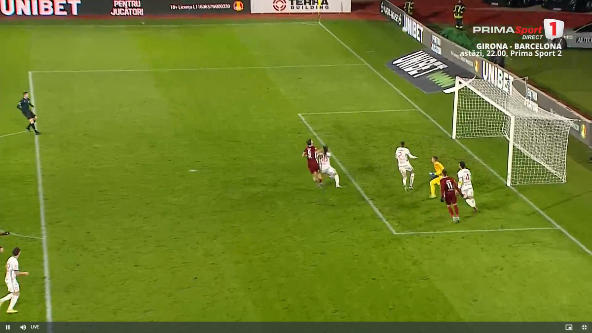 CFR Cluj a cerut penalty în minutul 62 // foto: capturi Prima Sport