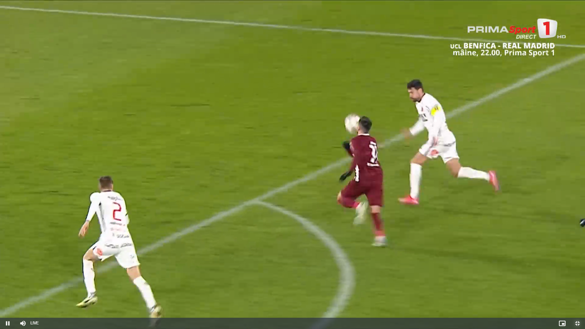 CFR Cluj a cerut penalty în minutul 62 // foto: capturi Prima Sport