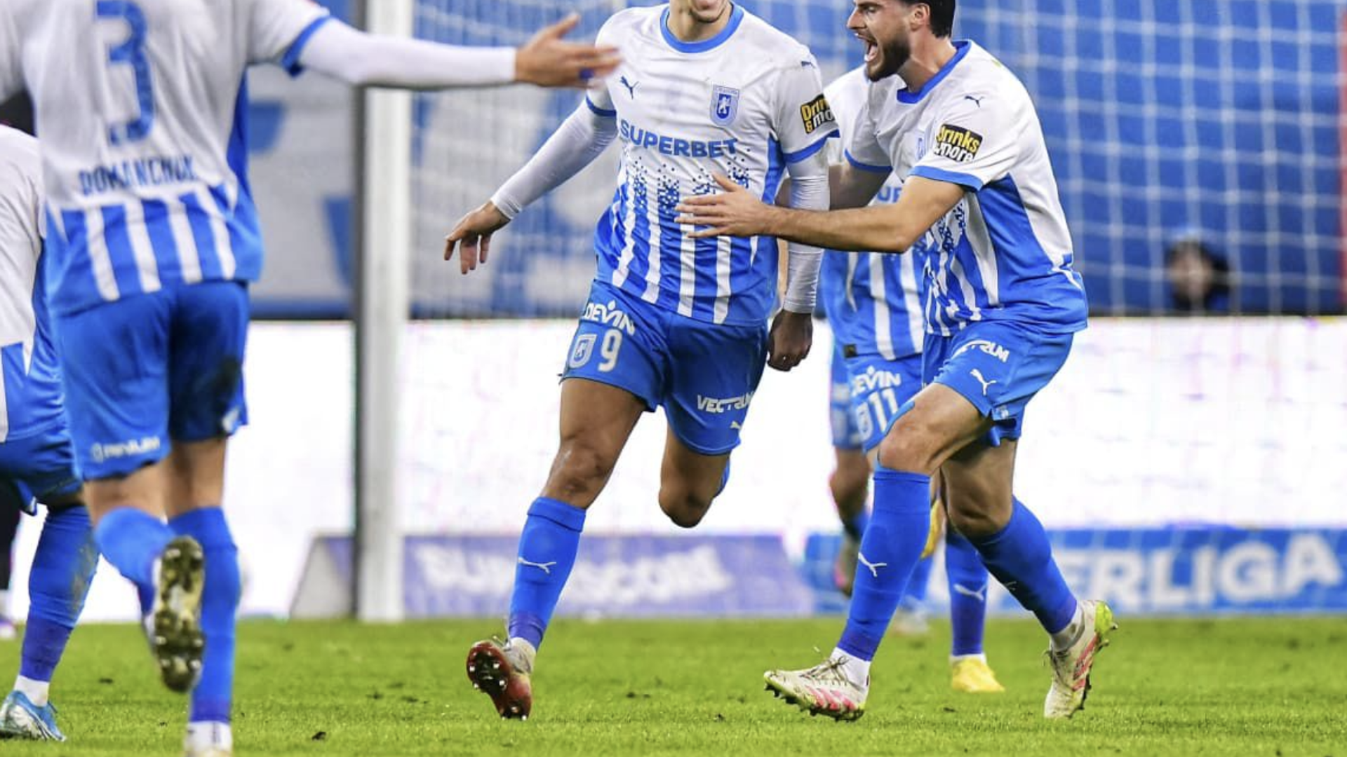 Assad Al Hamlawi marcând gol pentru Universitatea Craiova în meciul cu FCSB, cu analiza xG fotbal indicând 7% șanse de reușită. | sursa foto: Gazeta Sporturilor