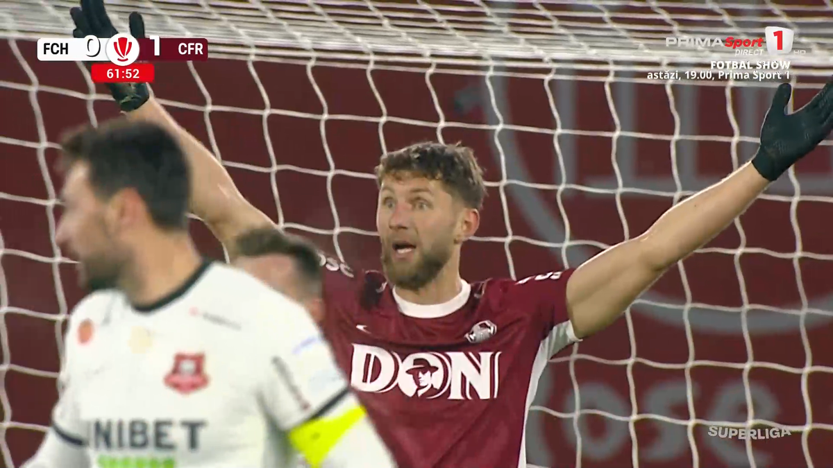 CFR Cluj a cerut penalty în minutul 62 // foto: capturi Prima Sport