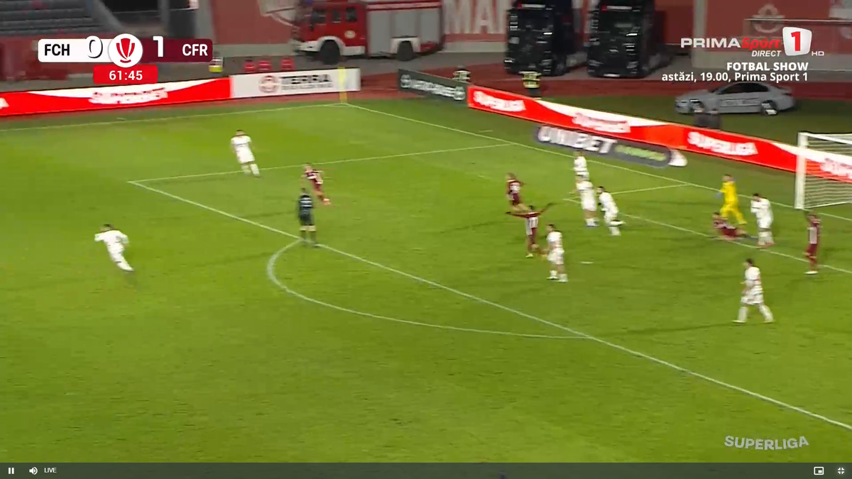 CFR Cluj a cerut penalty în minutul 62 // foto: capturi Prima Sport