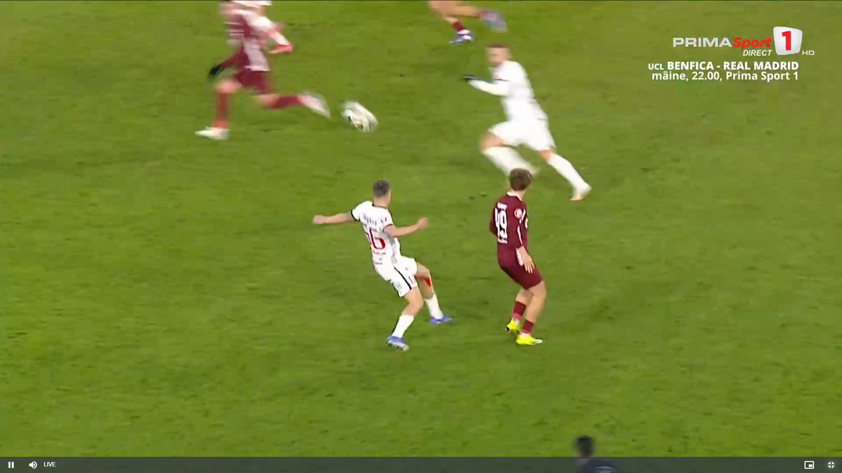 CFR Cluj a cerut penalty în minutul 62 // foto: capturi Prima Sport