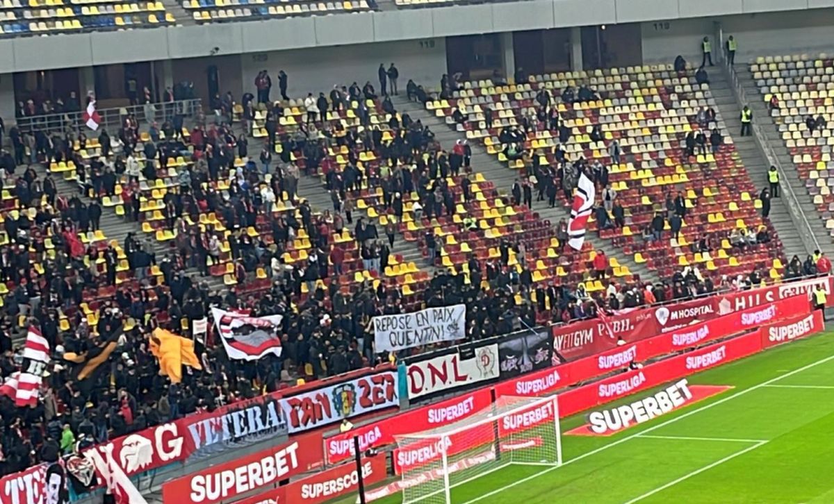 „Odihnește-te în pace, Quentin” » Ce se ascunde în spatele mesajului afișat de fanii lui Dinamo la meciul cu Slobozia